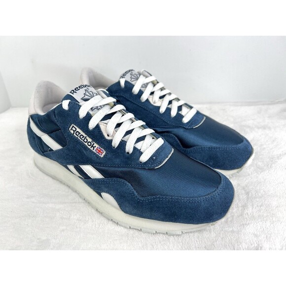 Vintage Reebok Classic Nylon Suede Sneaker Men’s Size 9 Blue White 80s 90s main image 5